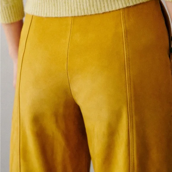 Sezane Saffron Leather Wide-Leg Trousers Never worn - Picture 3 of 6